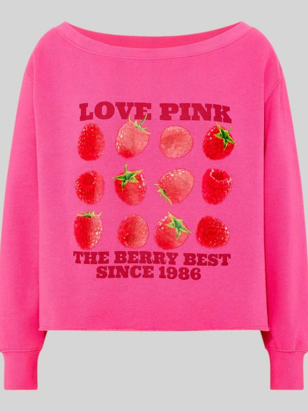 NWT PINK CAMPUS FLEECE™ RIB OFF-THE-SHOULDER SWEATSHIRT SIZE M - Picture 4 of 5